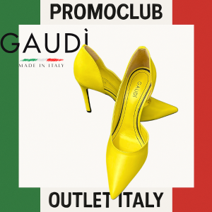 Дамски обувки Gaudì,жълти, естествена кожа,височина на ток 9см,​номер 35, Италия